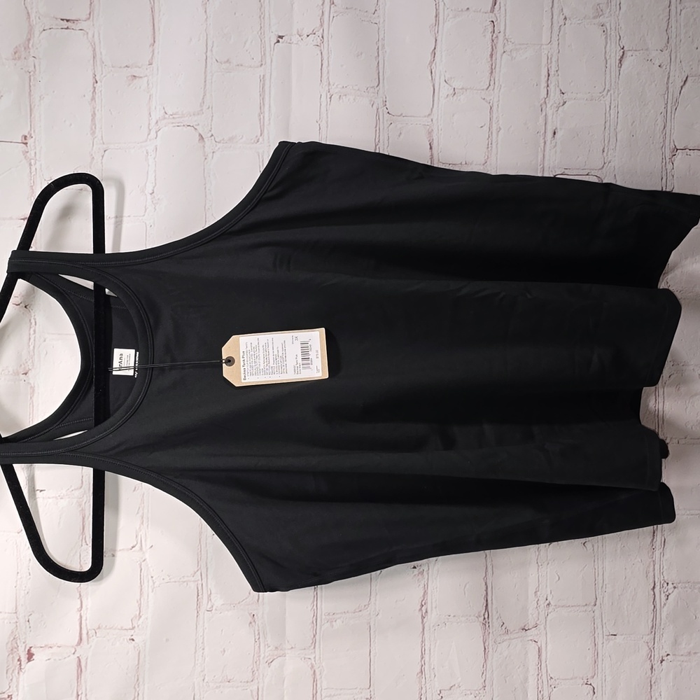 Prana Becksa Tank Top Double Rib in Solid Black Women's Size 3x NWT